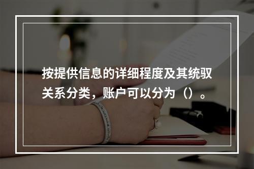 按提供信息的详细程度及其统驭关系分类，账户可以分为（）。