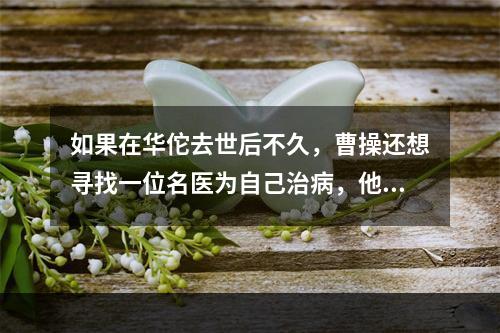 如果在华佗去世后不久，曹操还想寻找一位名医为自己治病，他可以