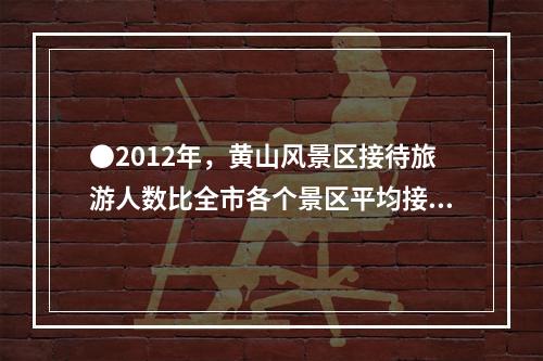 ●2012年，黄山风景区接待旅游人数比全市各个景区平均接待人