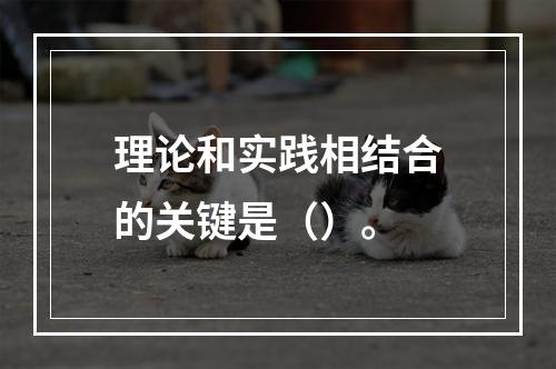 理论和实践相结合的关键是（）。