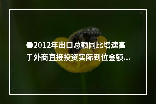 ●2012年出口总额同比增速高于外商直接投资实际到位金额的城