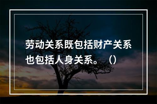 劳动关系既包括财产关系也包括人身关系。（）