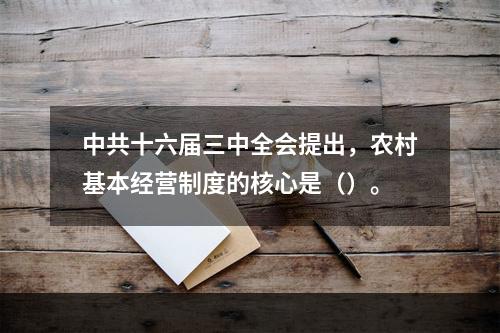 中共十六届三中全会提出，农村基本经营制度的核心是（）。