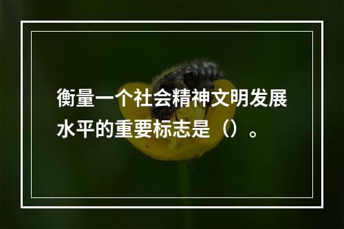 衡量一个社会精神文明发展水平的重要标志是（）。