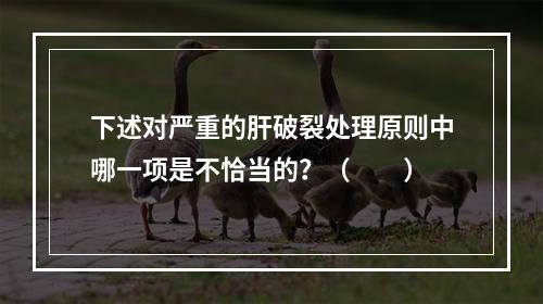 下述对严重的肝破裂处理原则中哪一项是不恰当的？（　　）