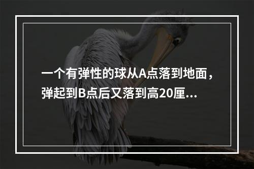 一个有弹性的球从A点落到地面，弹起到B点后又落到高20厘米的