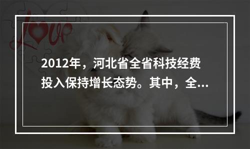 2012年，河北省全省科技经费投入保持增长态势。其中，全省财