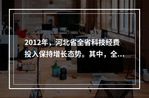 2012年，河北省全省科技经费投入保持增长态势。其中，全省财