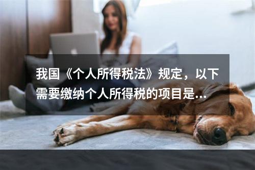 我国《个人所得税法》规定，以下需要缴纳个人所得税的项目是（）