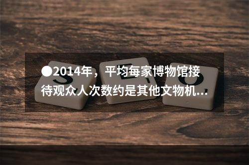 ●2014年，平均每家博物馆接待观众人次数约是其他文物机构的