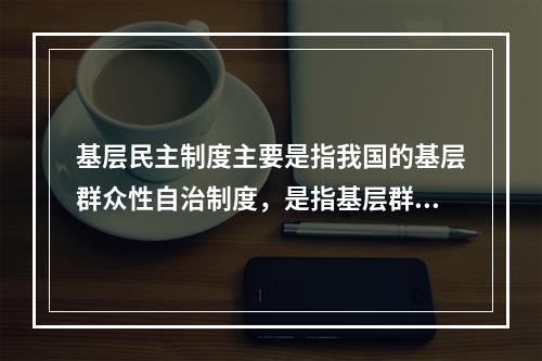 基层民主制度主要是指我国的基层群众性自治制度，是指基层群众性