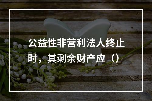 公益性非营利法人终止时，其剩余财产应（）