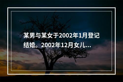 某男与某女于2002年1月登记结婚。2002年12月女儿出世