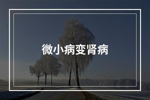 微小病变肾病