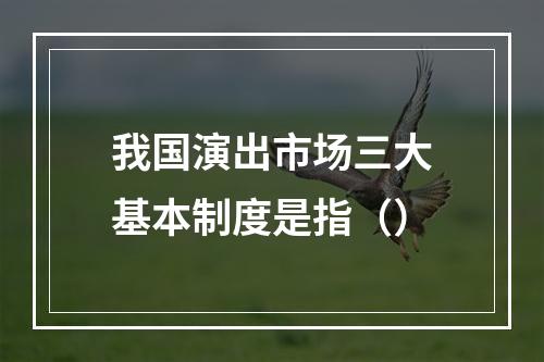 我国演出市场三大基本制度是指（）