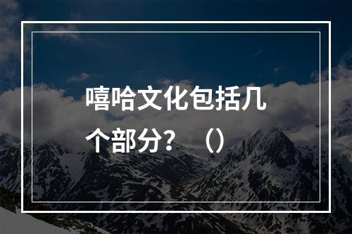 嘻哈文化包括几个部分？（）