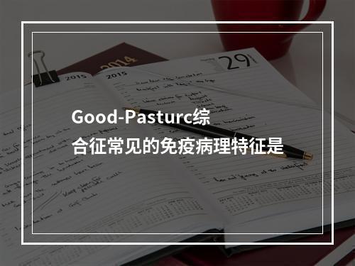 Good-Pasturc综合征常见的免疫病理特征是