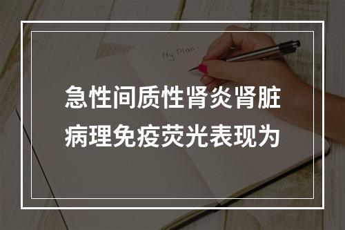 急性间质性肾炎肾脏病理免疫荧光表现为