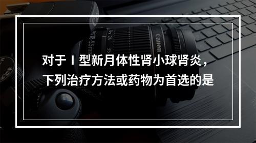 对于Ⅰ型新月体性肾小球肾炎，下列治疗方法或药物为首选的是