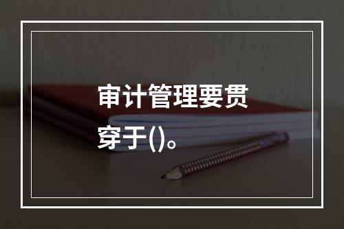 审计管理要贯穿于()。