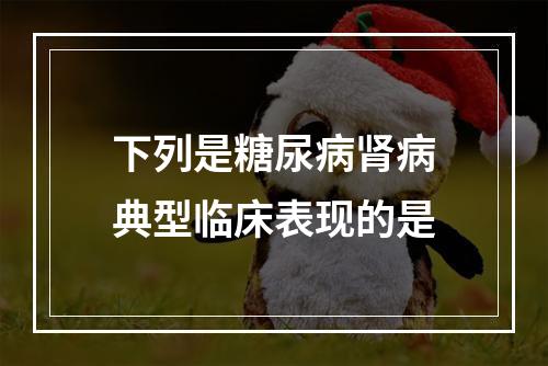 下列是糖尿病肾病典型临床表现的是