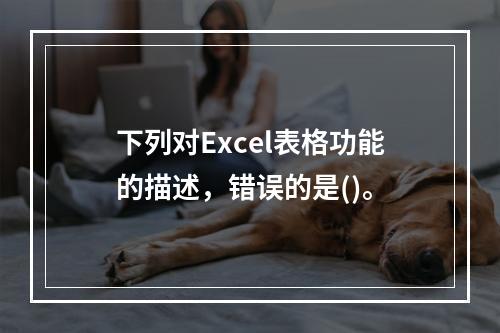 下列对Excel表格功能的描述，错误的是()。