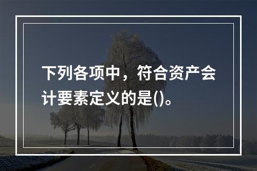 下列各项中，符合资产会计要素定义的是()。