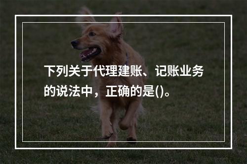 下列关于代理建账、记账业务的说法中，正确的是()。