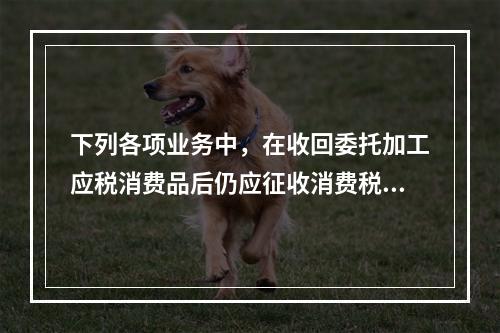 下列各项业务中，在收回委托加工应税消费品后仍应征收消费税的有