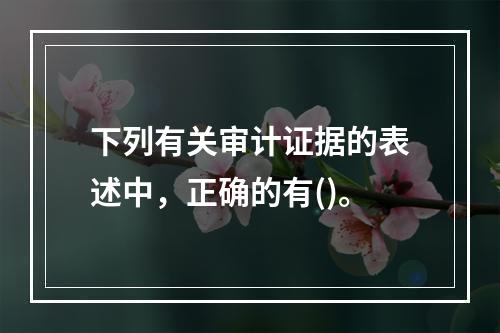 下列有关审计证据的表述中，正确的有()。