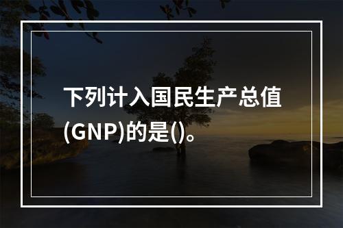 下列计入国民生产总值(GNP)的是()。