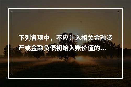 下列各项中，不应计入相关金融资产或金融负债初始入账价值的是(