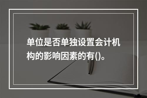 单位是否单独设置会计机构的影响因素的有()。