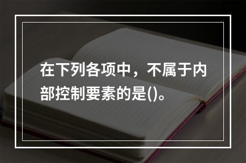 在下列各项中，不属于内部控制要素的是()。