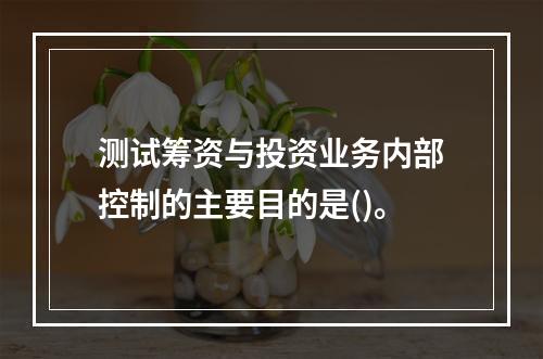 测试筹资与投资业务内部控制的主要目的是()。