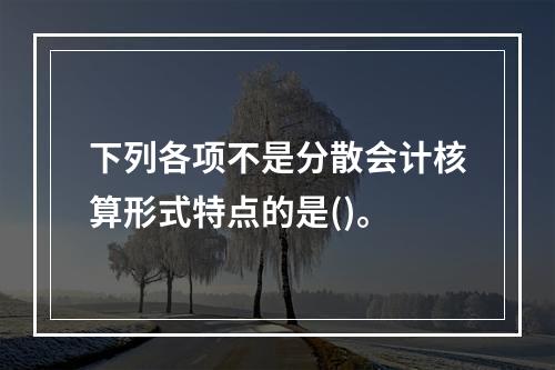 下列各项不是分散会计核算形式特点的是()。