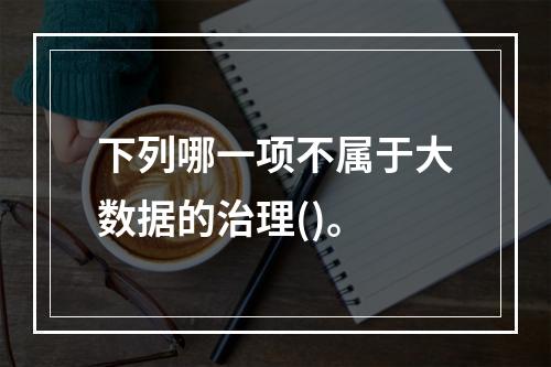 下列哪一项不属于大数据的治理()。