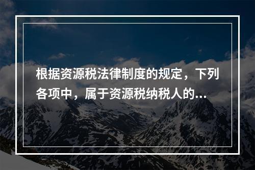 根据资源税法律制度的规定，下列各项中，属于资源税纳税人的是(