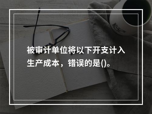 被审计单位将以下开支计入生产成本，错误的是()。