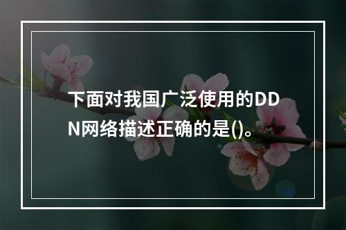 下面对我国广泛使用的DDN网络描述正确的是()。