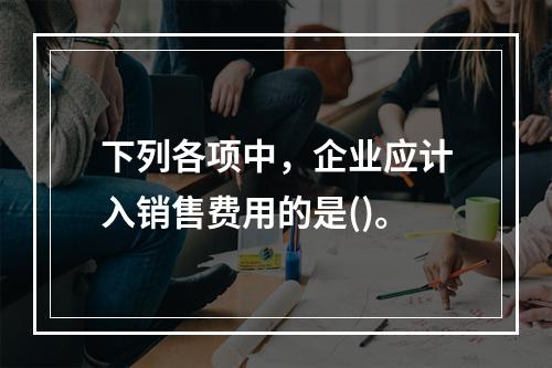 下列各项中，企业应计入销售费用的是()。