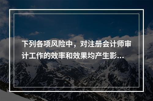 下列各项风险中，对注册会计师审计工作的效率和效果均产生影响的