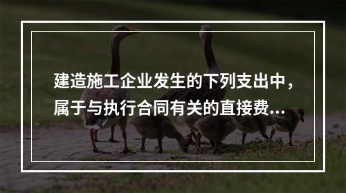 建造施工企业发生的下列支出中，属于与执行合同有关的直接费用的