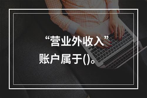 “营业外收入”账户属于()。