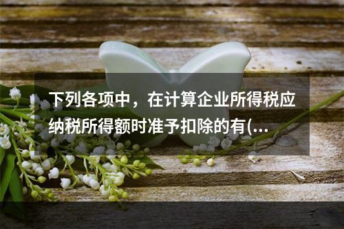 下列各项中，在计算企业所得税应纳税所得额时准予扣除的有()。