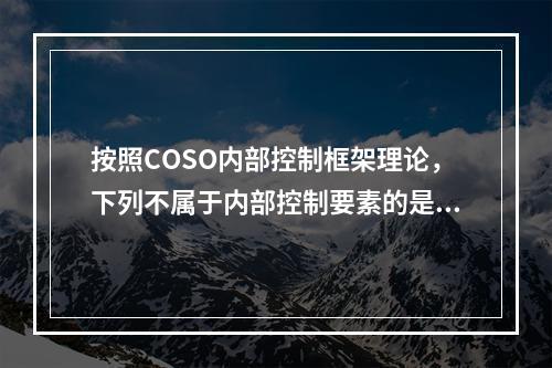 按照COSO内部控制框架理论，下列不属于内部控制要素的是()