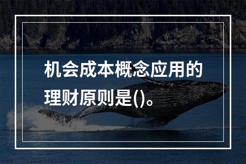 机会成本概念应用的理财原则是()。