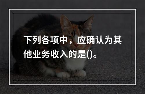 下列各项中，应确认为其他业务收入的是()。