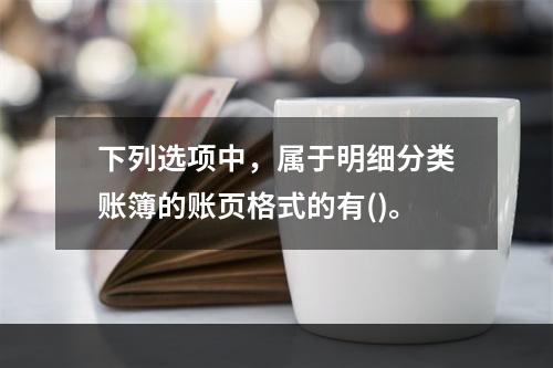 下列选项中，属于明细分类账簿的账页格式的有()。