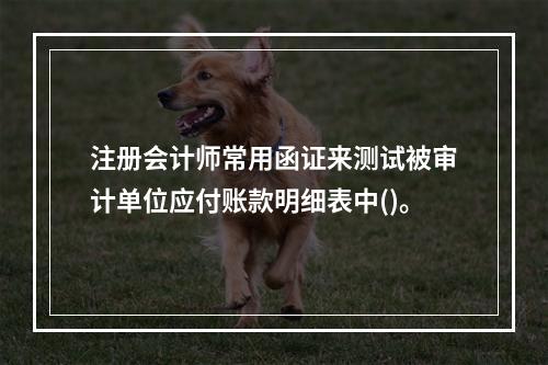 注册会计师常用函证来测试被审计单位应付账款明细表中()。